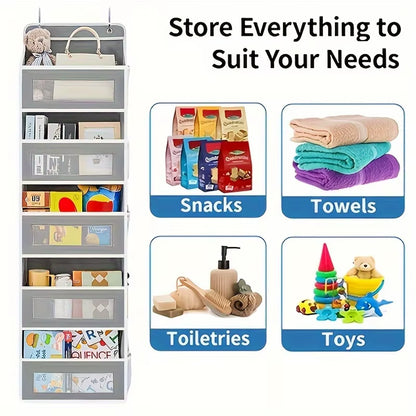 5-Shelf Hanging Storage Organizer-Door Hanging Storage Organizer with Large Capacity Pockets Bedroom Bathroom Organizers Storage