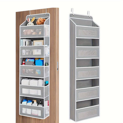 5-Shelf Hanging Storage Organizer-Door Hanging Storage Organizer with Large Capacity Pockets Bedroom Bathroom Organizers Storage