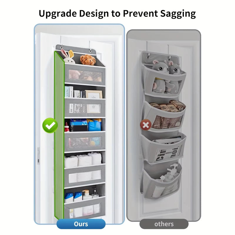 5-Shelf Hanging Storage Organizer-Door Hanging Storage Organizer with Large Capacity Pockets Bedroom Bathroom Organizers Storage